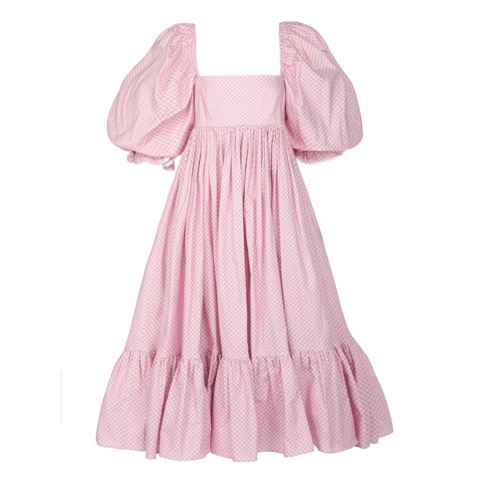 Selkie Ice Cream Gingham French Puff Dress Size XS, NWT
